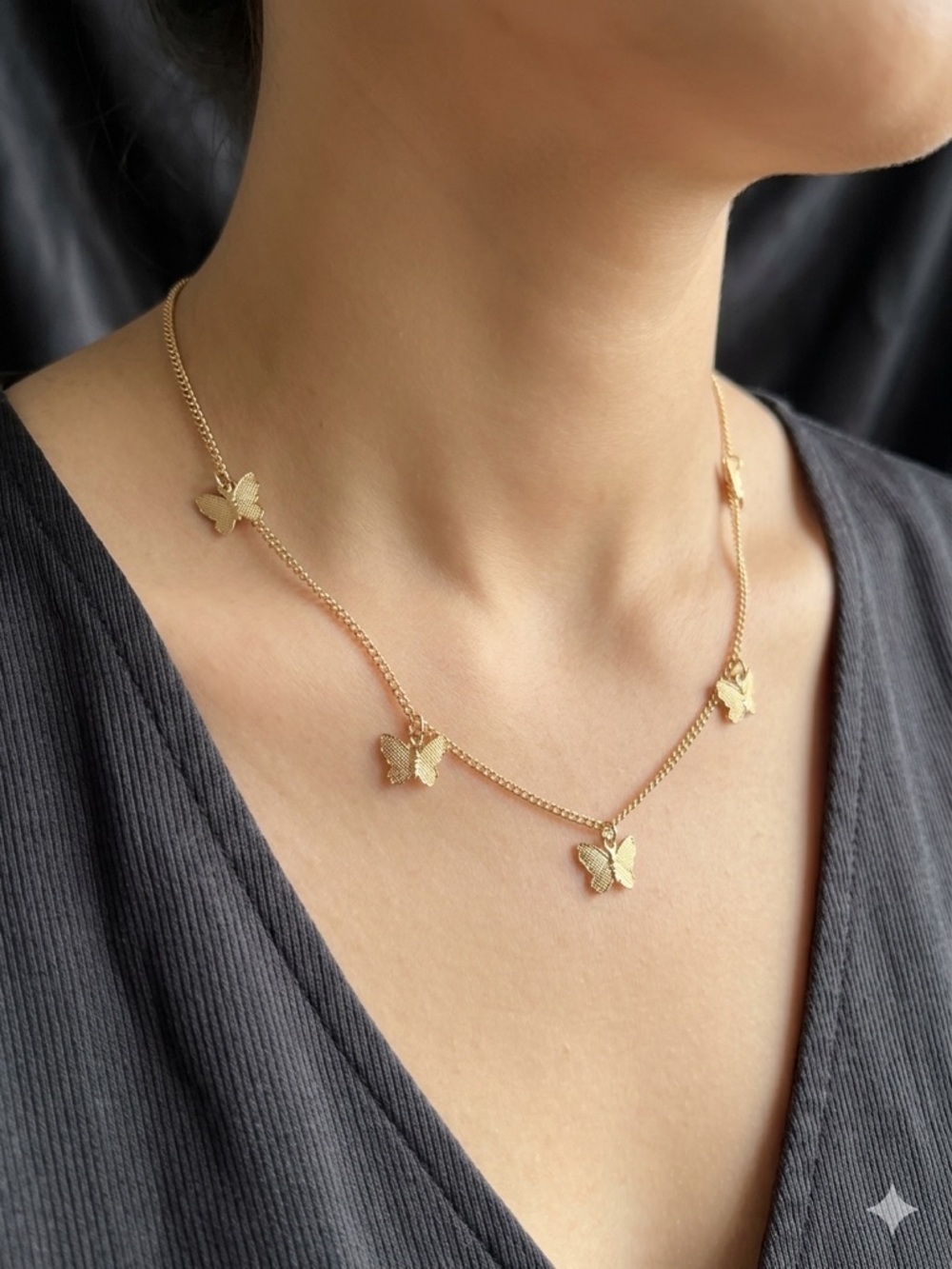 Gold Butterfly Pendant Necklace - Women Jewelry